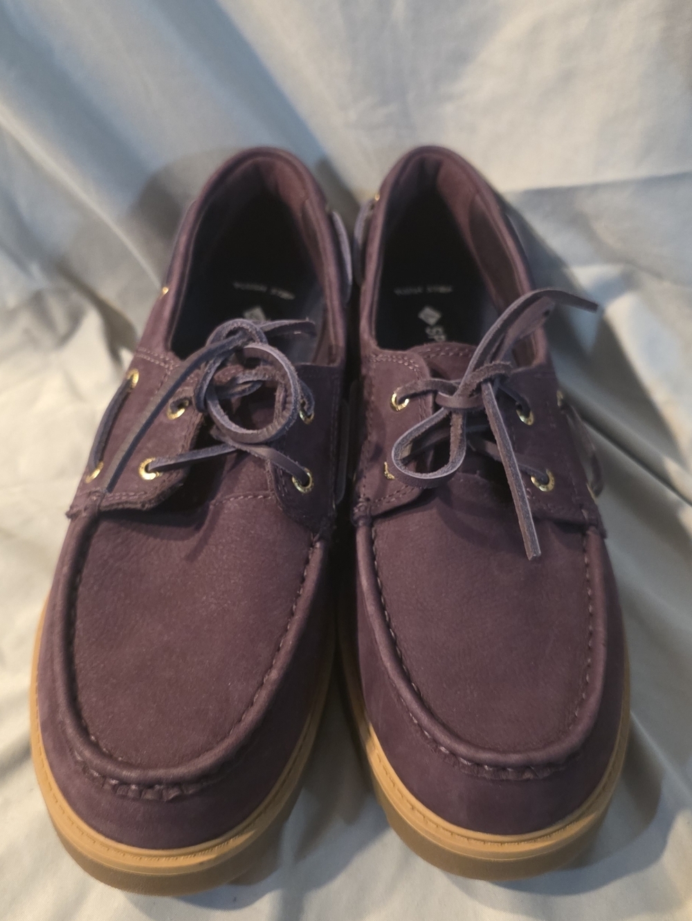 Sperry Womens Wells Boat Shoe Fig Leather Size 9 NWOB Defects - Picture 2 of 11